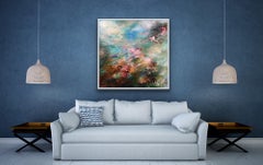 Floral Escape, South Wales, Original Painting, Semi Abstract Landscape, Calm art
