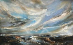 Helen Howells, Half Tide, peinture originale de paysage marin, Art contemporain