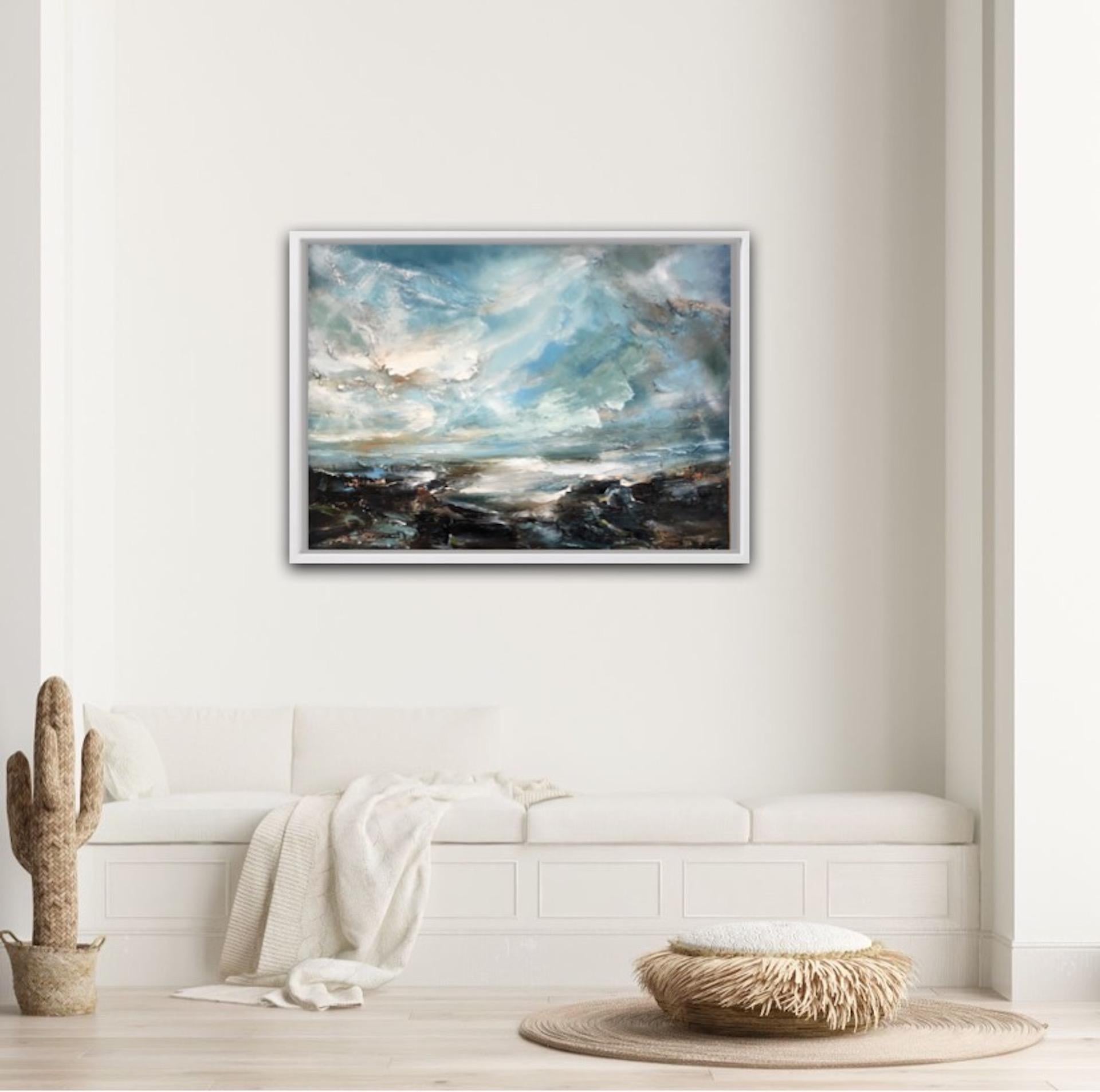 Helen Howells, Luz a través del estuario, Pintura al óleo original, Arte del paisaje marino en venta 1