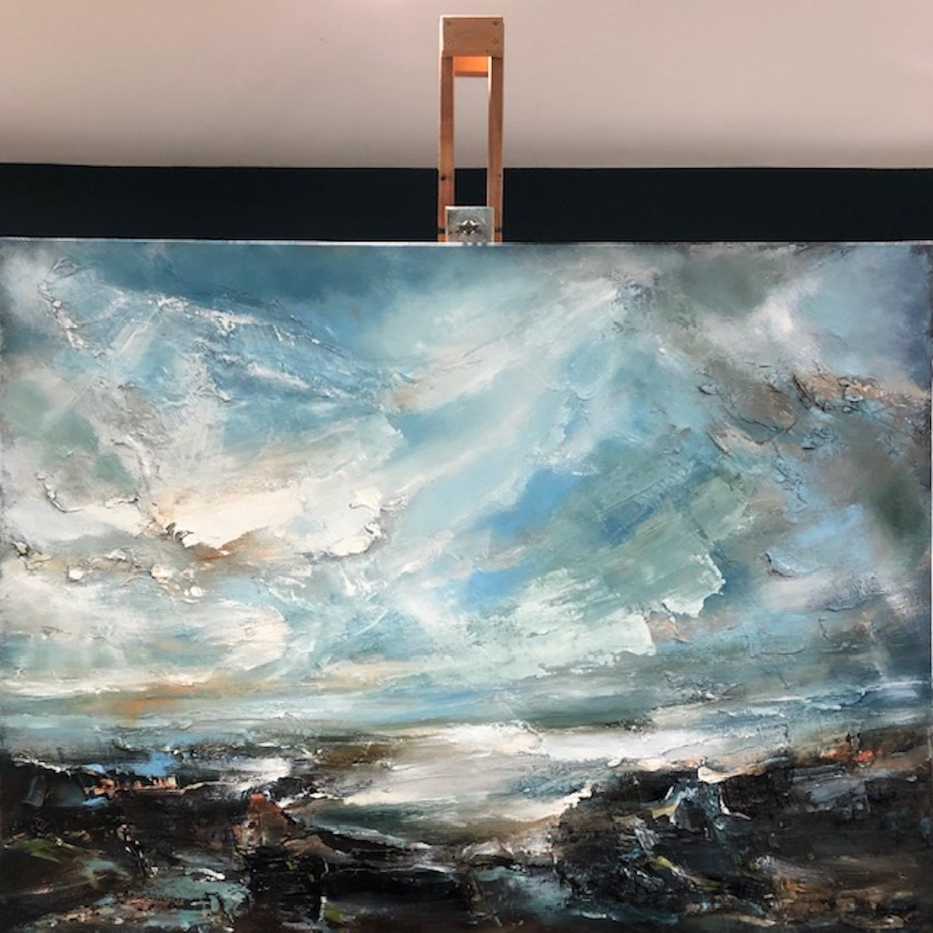 Helen Howells, Luz a través del estuario, Pintura al óleo original, Arte del paisaje marino en venta 4