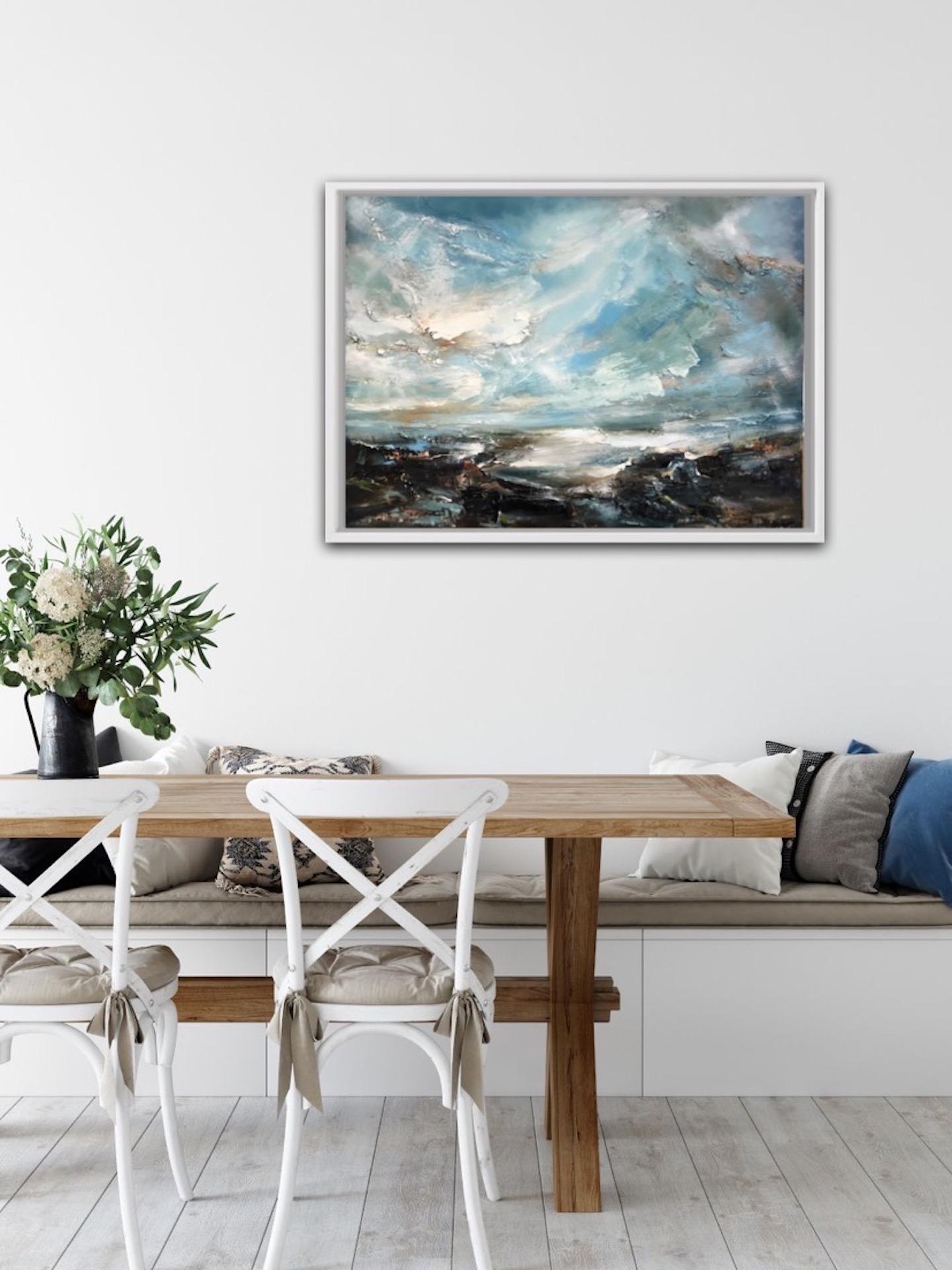 Helen Howells, Luz a través del estuario, Pintura al óleo original, Arte del paisaje marino en venta 7