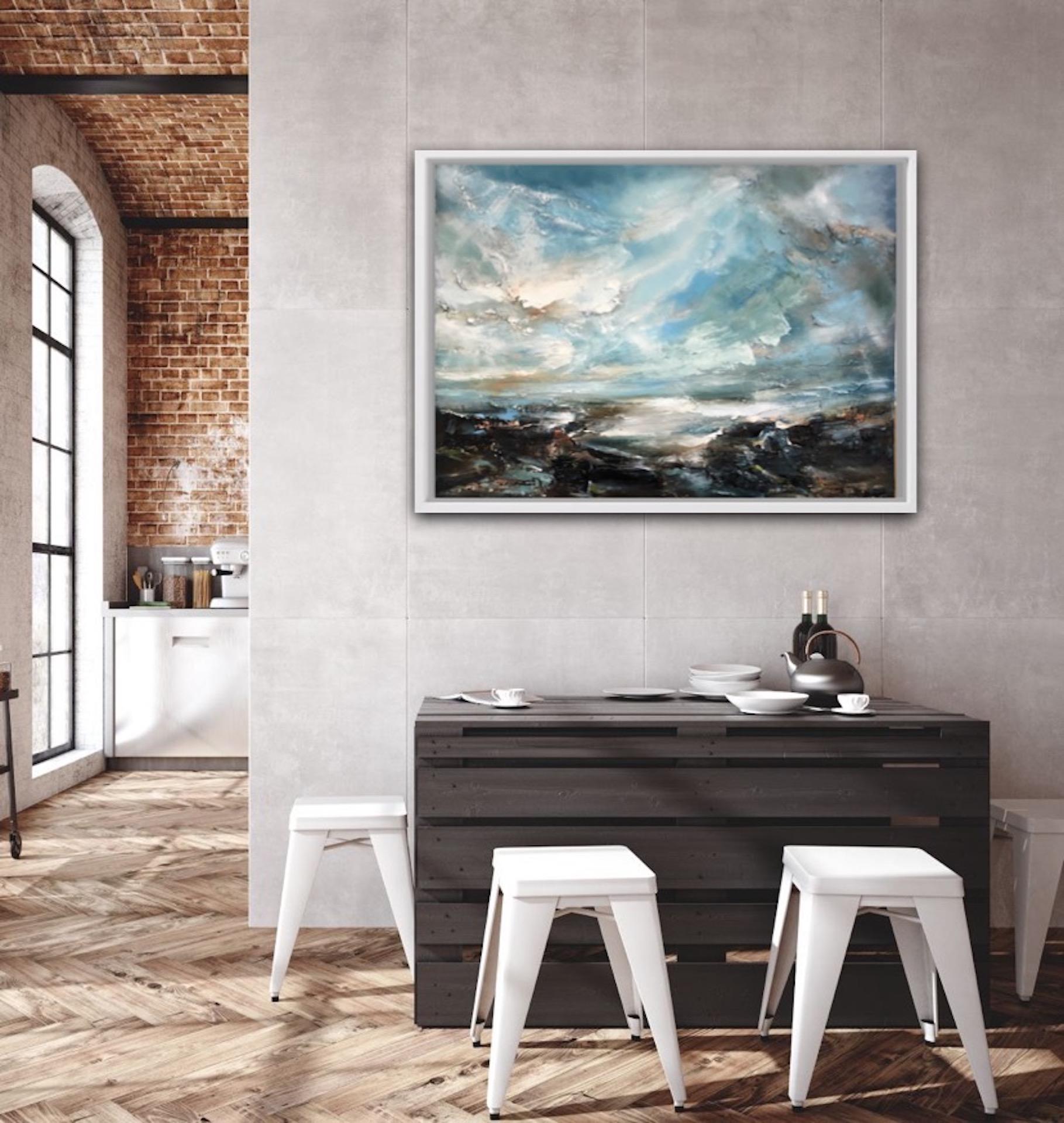 Helen Howells, Luz a través del estuario, Pintura al óleo original, Arte del paisaje marino en venta 8