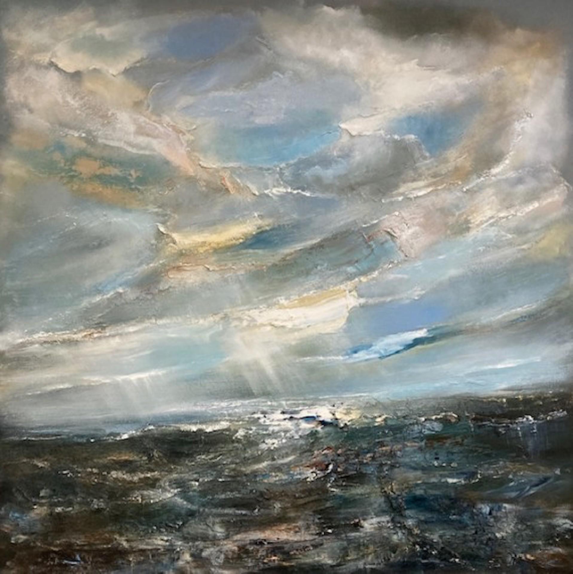 Helen Howells, Marea, Pintura original de paisaje marino, Arte de la costa del sur de Gales en venta 3