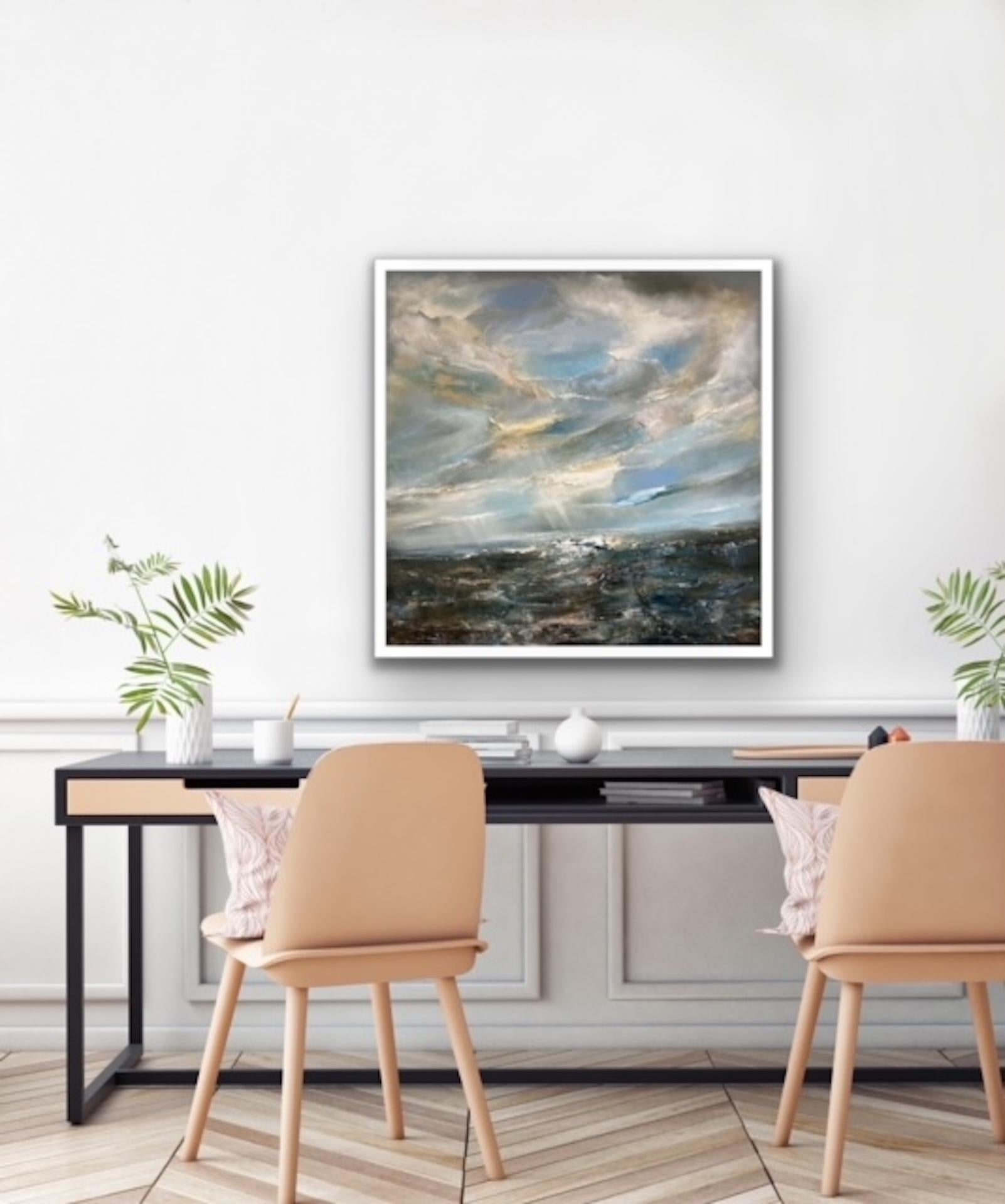 Helen Howells, Marea, Pintura original de paisaje marino, Arte de la costa del sur de Gales en venta 7