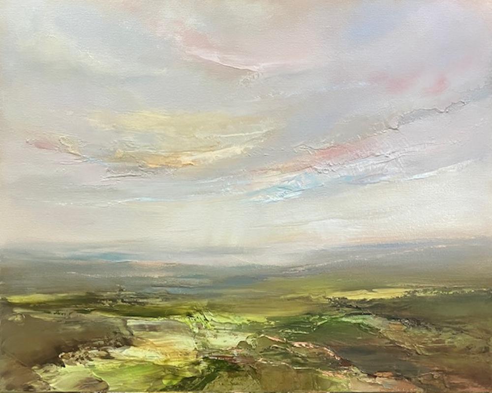 Passeggiata di tarda primavera, quadro originale, paesaggio, contemporaneo - Painting di Helen Howells