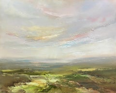 Passeggiata di tarda primavera, quadro originale, paesaggio, contemporaneo