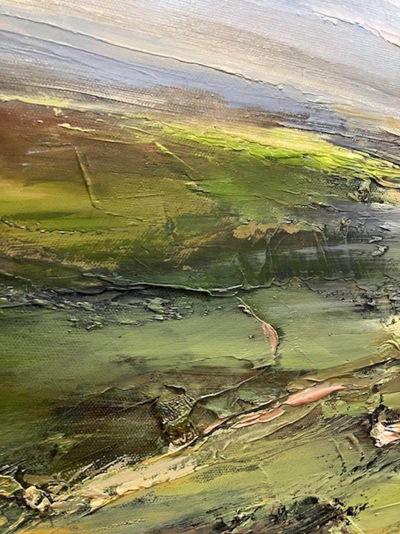 Luce mattutina sulla montagna, dipinto originale, paesaggio in vendita 4
