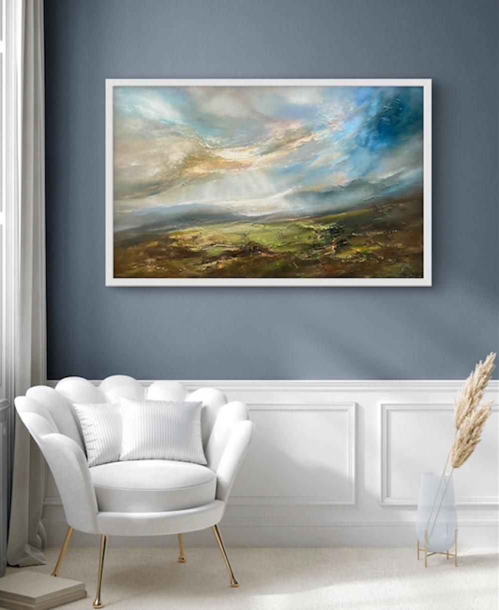 Mountain Ridge - Landscape Painting Grigio di Helen Howells