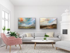 Mountain Stream & Mountain Majesty, diptych, original painting, landscape