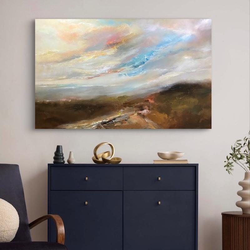 Arroyo de montaña, pintura original, paisaje, contemporáneo en venta 3