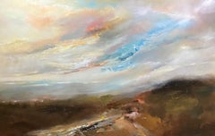 Ruscello di montagna, dipinto originale, paesaggio, contemporaneo