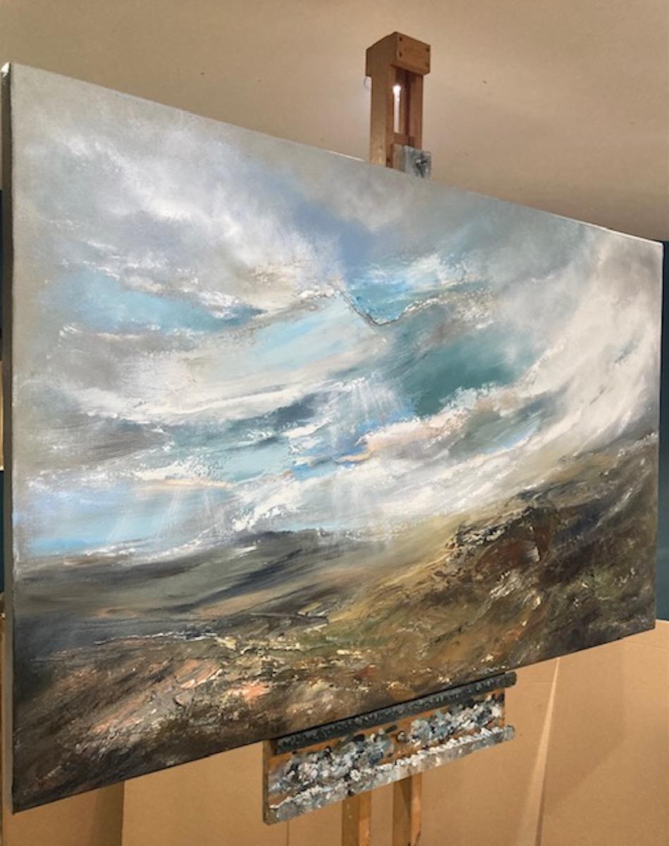 Mountain Top is an original landscape painting by Helen Howells. It was inspired by the mountain views of South Wales, where I truly feel at peace, amongst the astounding beauty of the landscape that surrounds me. 
Original paintings are available