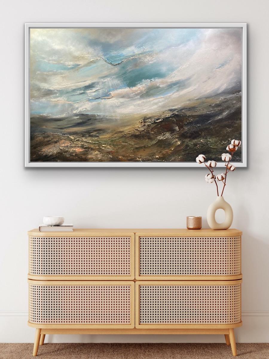Mountain Top, Welsh Landscape Painting, Contemporary Textured Landscape Painting For Sale 5