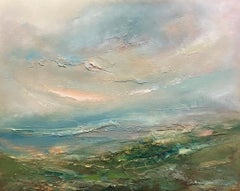 Summers Peak & Late Spring Walk, diptych, original painting, landscape