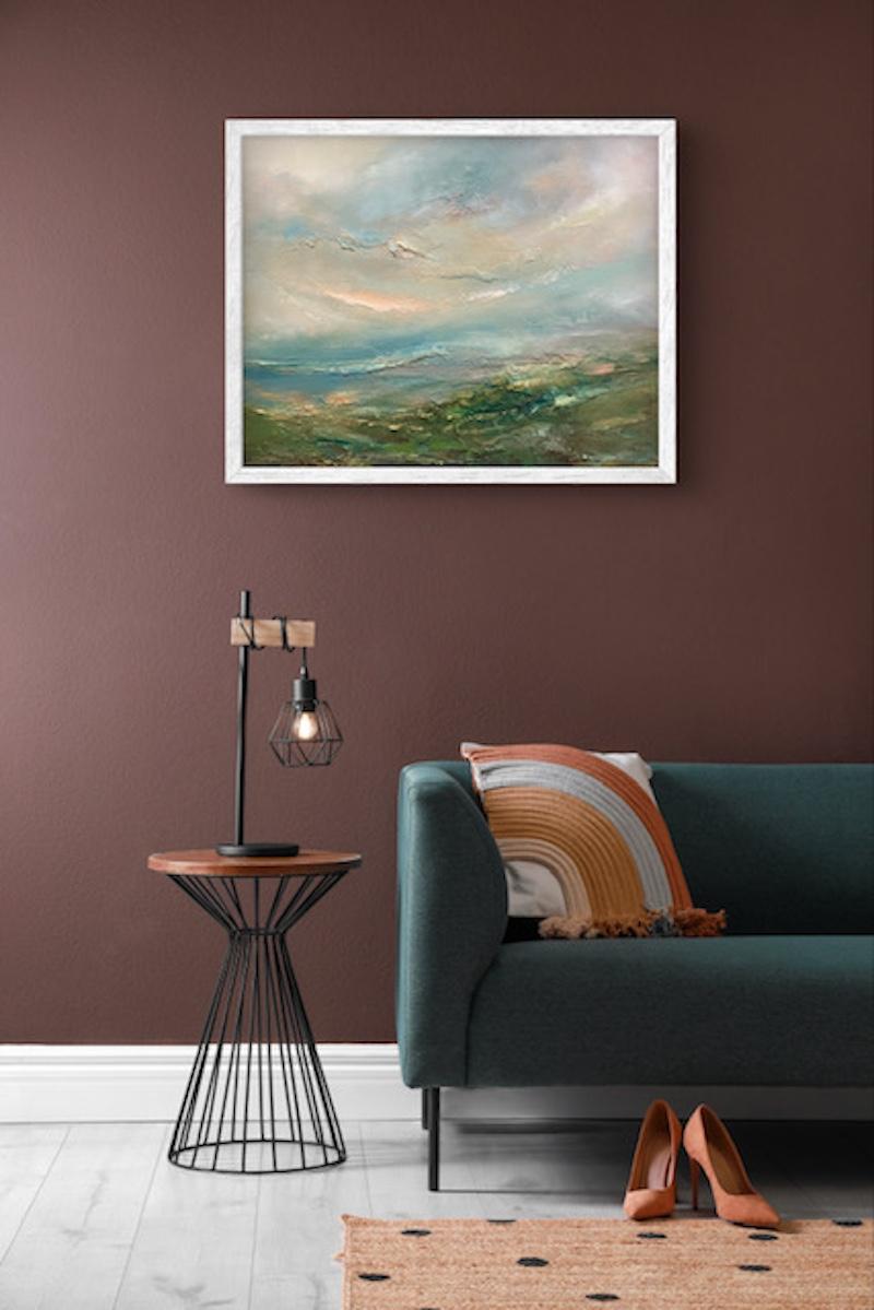 Summers Peak, quadro originale, paesaggio, contemporaneo - Painting Impressionismo di Helen Howells