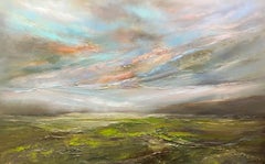 L'appel du printemps et les changements de saison, diptyque, peinture originale, paysage