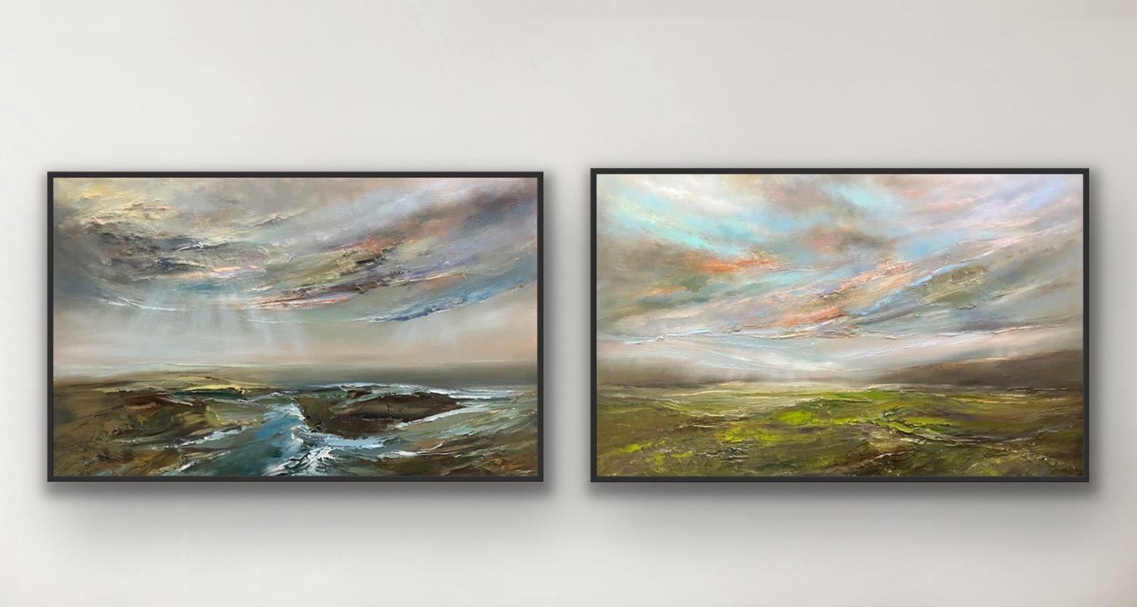 The Calling of Spring & Changing Seasons, Diptychon, Originalgemälde, Landschaft