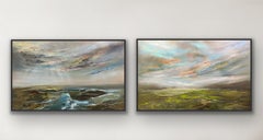 The Calling of Spring & Changing Seasons, diptych, original painting, landscape