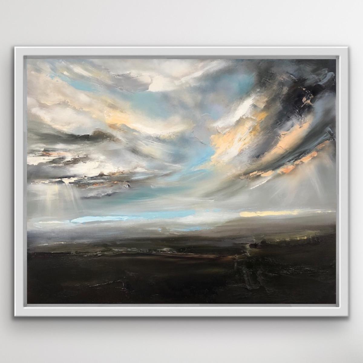 The Light Within is an original landscape by Helen Howells. The Light Within was inspired during lockdown, and through emotional brushstrokes the artist has endeavoured to capture the beauty of her beloved South Wales. Light piercing through the
