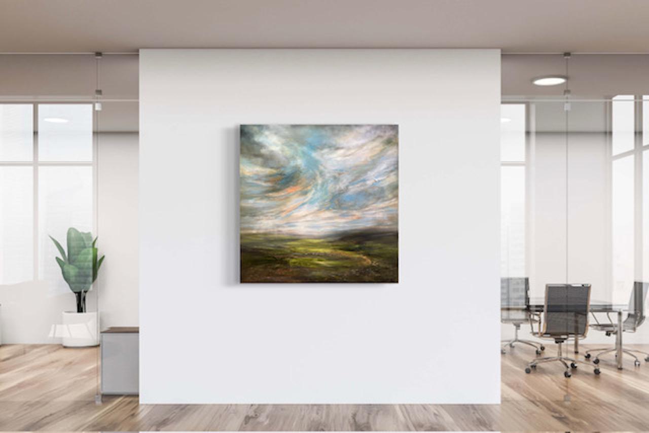 Las Montañas Viven, Pintura Original, Semi Abstracto, Paisaje, Naturaleza, cielo en venta 6