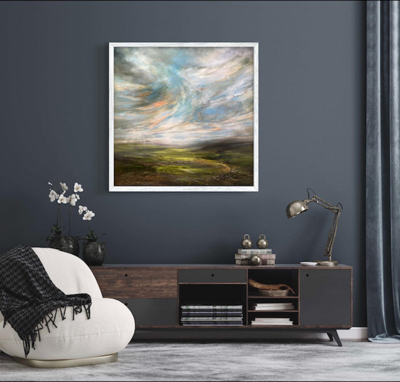 Las Montañas Viven, Pintura Original, Semi Abstracto, Paisaje, Naturaleza, cielo en venta 2