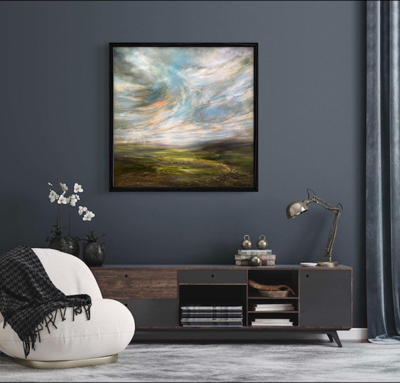 Las Montañas Viven, Pintura Original, Semi Abstracto, Paisaje, Naturaleza, cielo en venta 3
