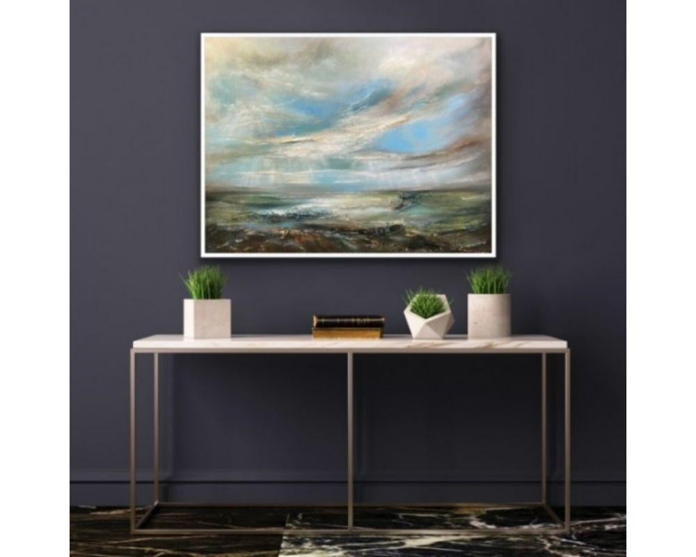 Tidal Retreat, Contemporary Seascape Painting, Semi-Abstract Artwork, Landscapes For Sale 6