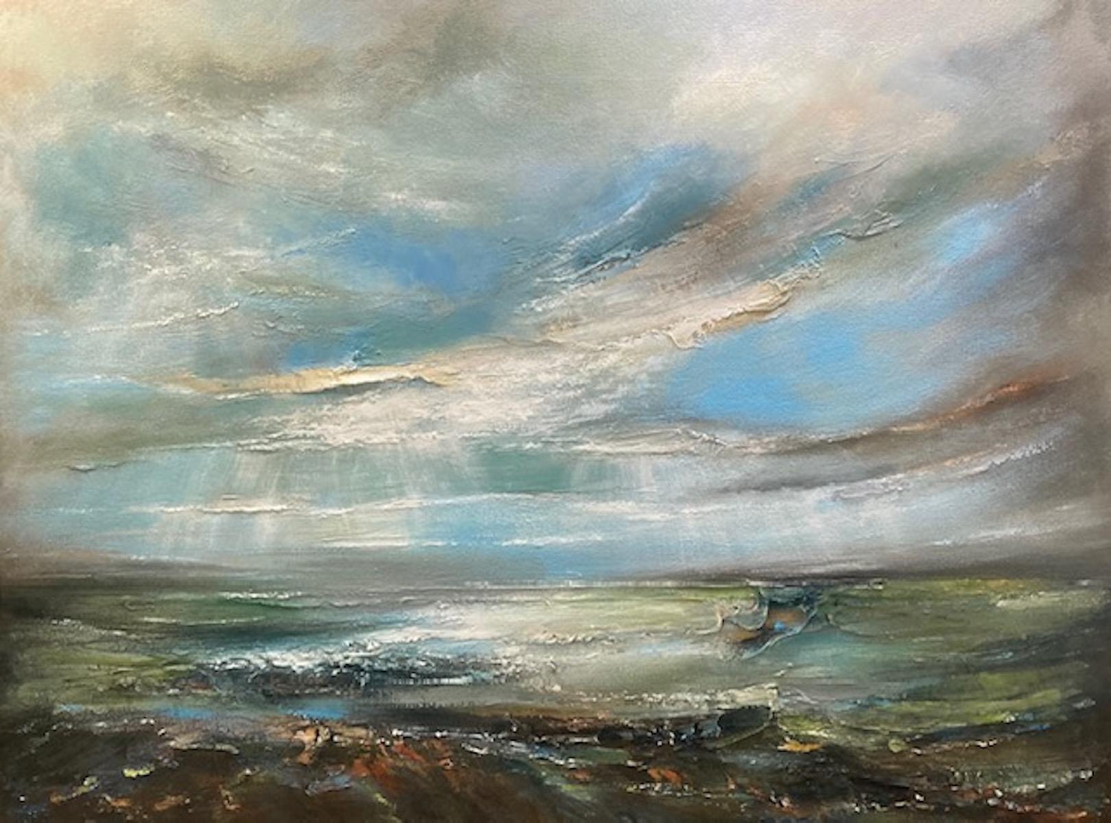 Tidal Retreat by Helen Howells[2022]
original and hand signed by the artist 
Oil on Canvas
Image size: H:76 cm x W:102 cm
Complete Size of Unframed Work: H:76 cm x W:102 cm x D:3.5cm
Sold Unframed
Please note that insitu images are purely an