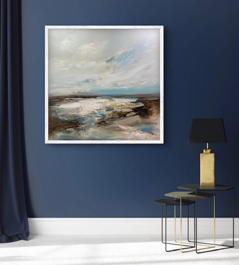 Camina a mi lado, pintura original, contemporáneo, paisaje - Painting Contemporáneo de Helen Howells