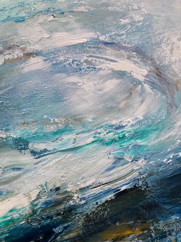Wave, South Wales, Original Painting, Semi Abstract Seascape, Ocean art, Blue  For Sale 10