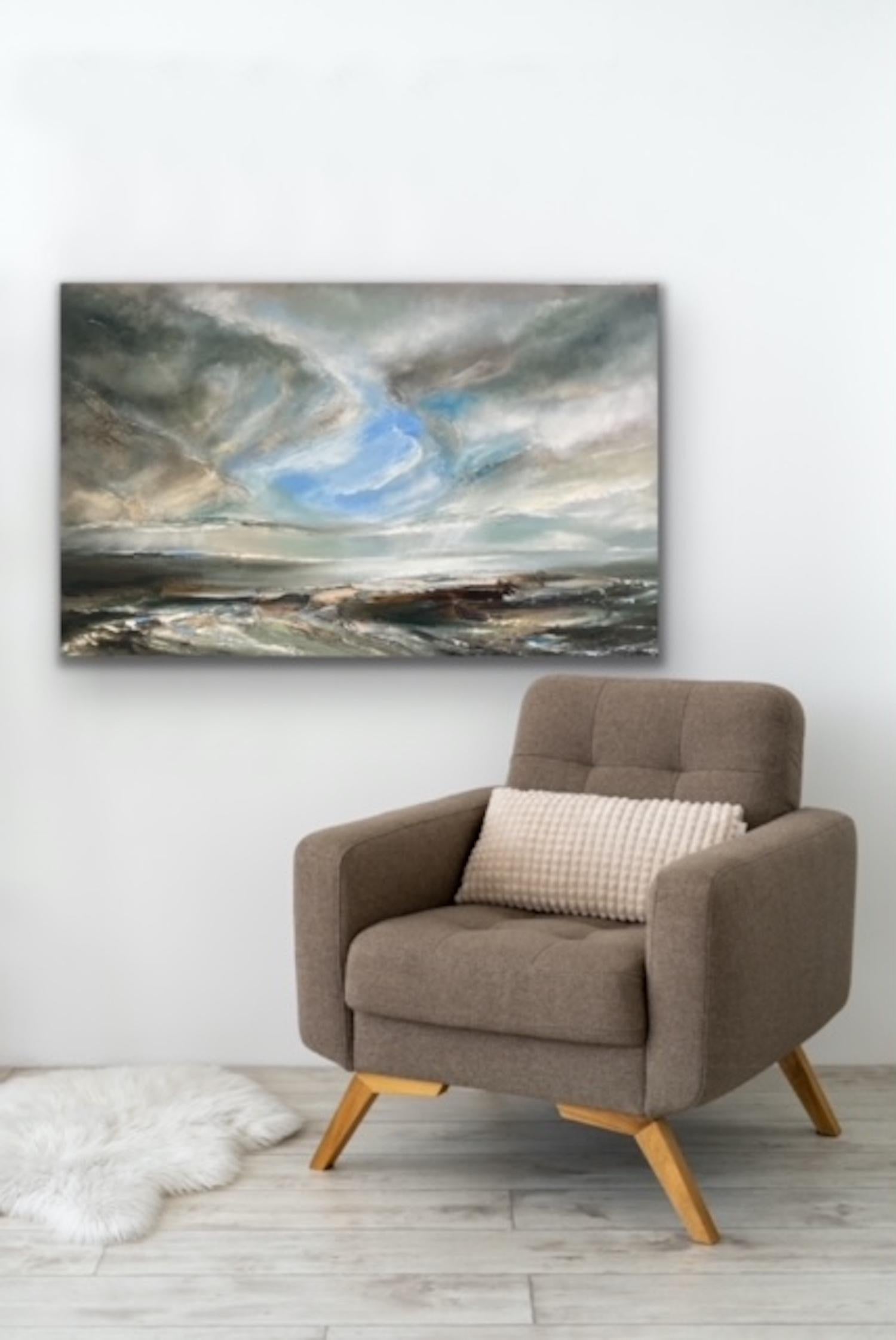 Winter Cloud - Abstract Expressionist Painting by Helen Howells