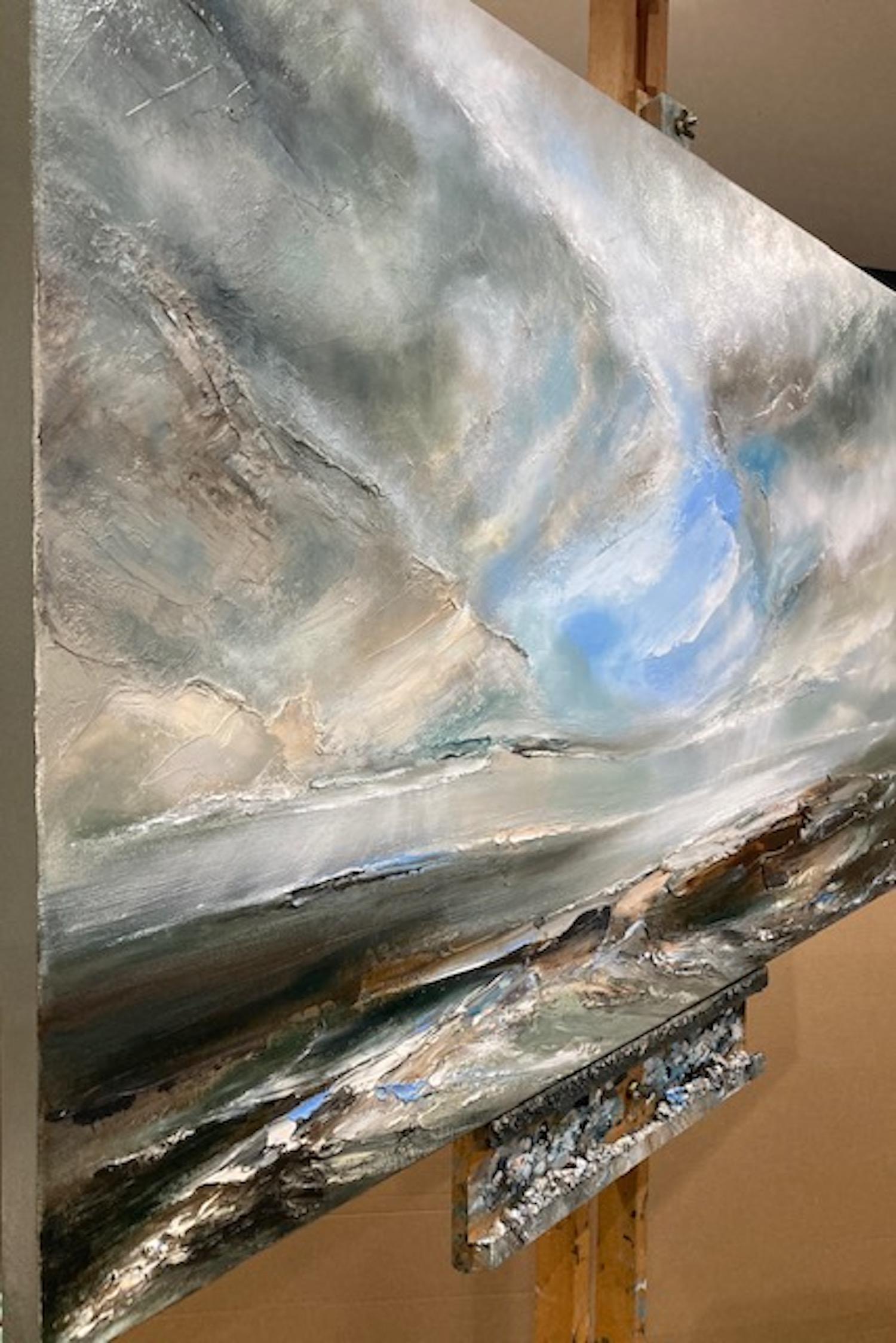 Winter Cloud - Gray Landscape Painting by Helen Howells