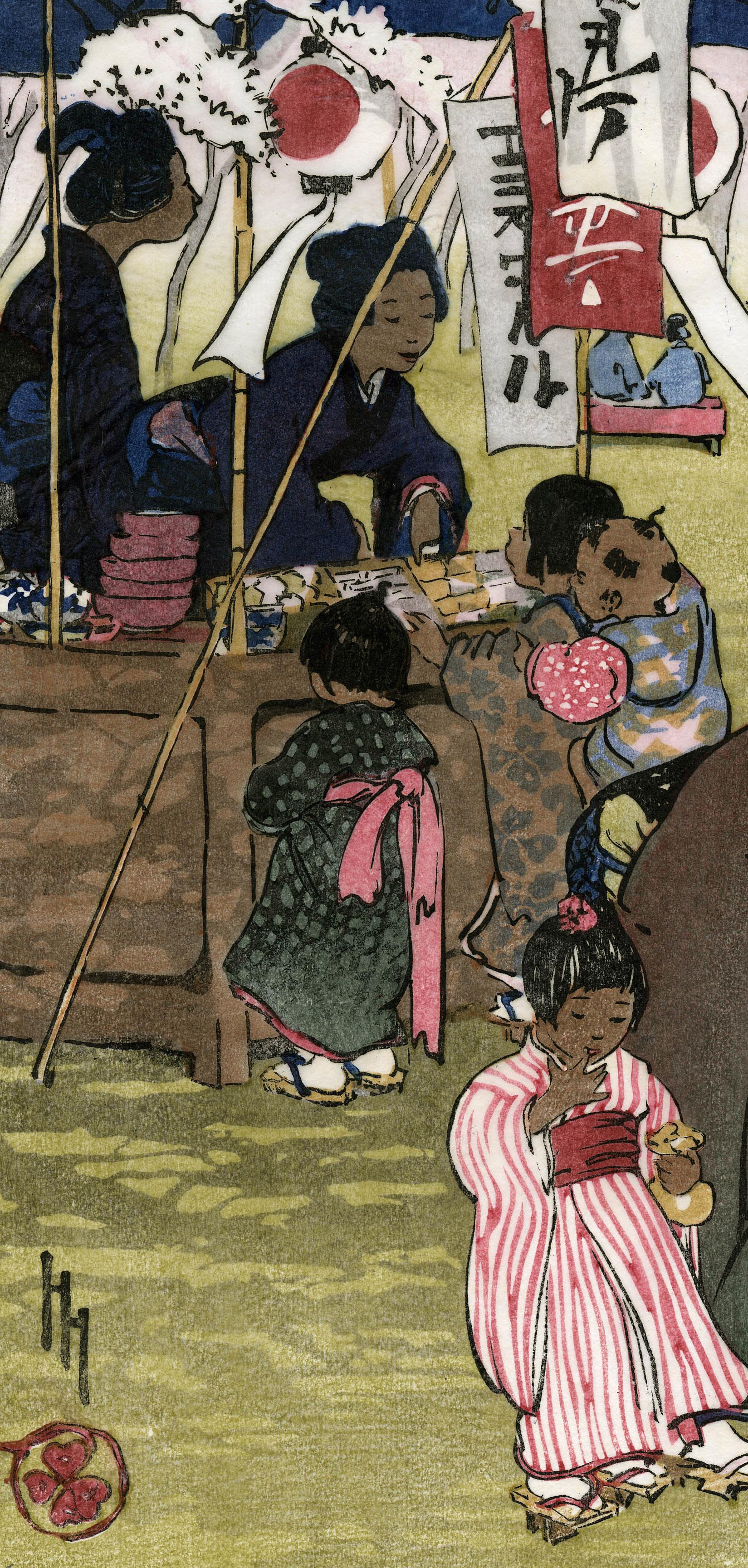 Blossom Time in Tokyo - American Impressionist Print by Helen Hyde