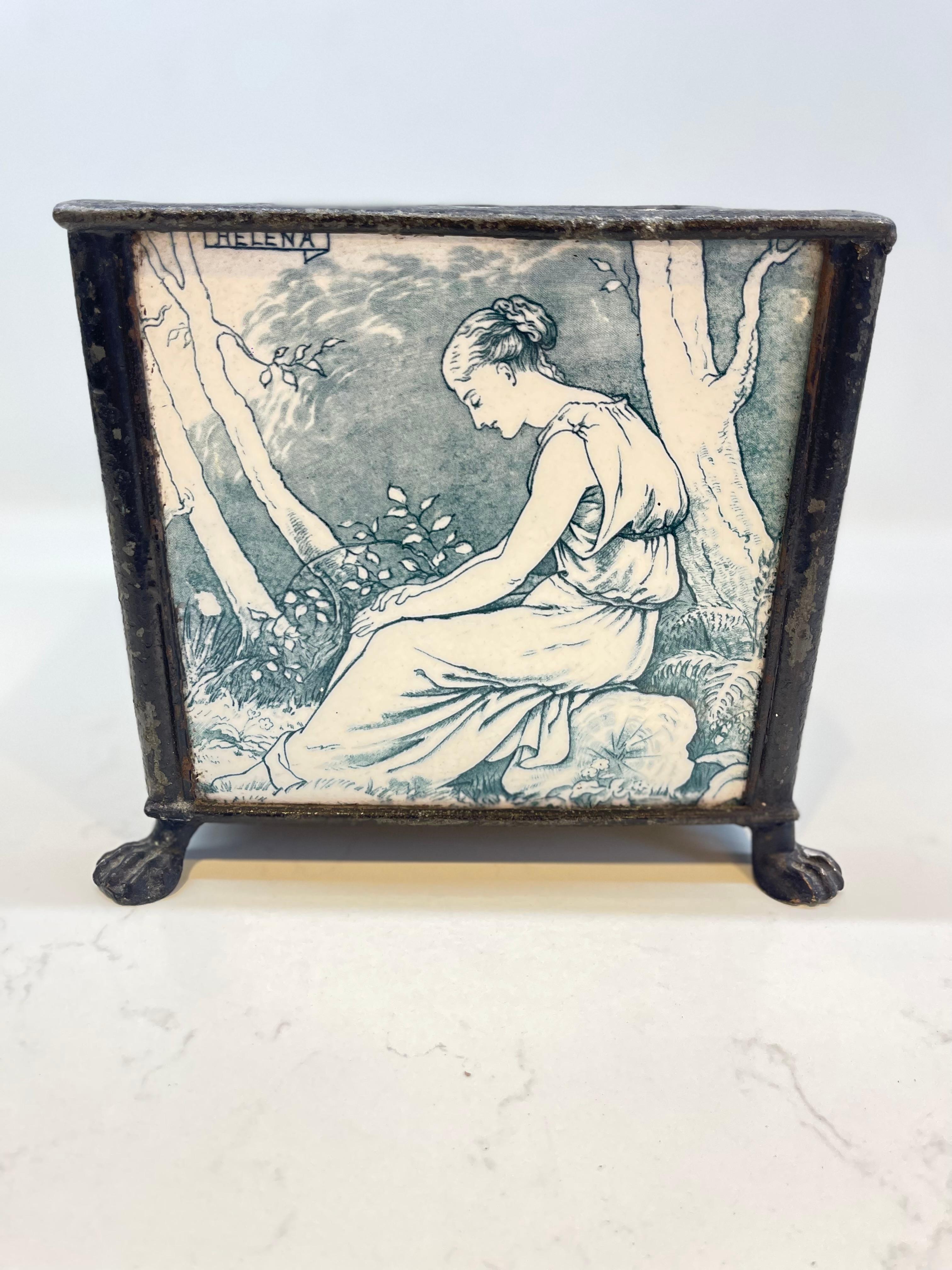 Anglais Helen JA Miles pour la jardinière carrelée Wedgwood. Série Midsummer Night's Dream, vers 1880 en vente