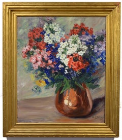 Bouquet of Phlox, Floral Still Life, Flowers, Impressionist, Oil