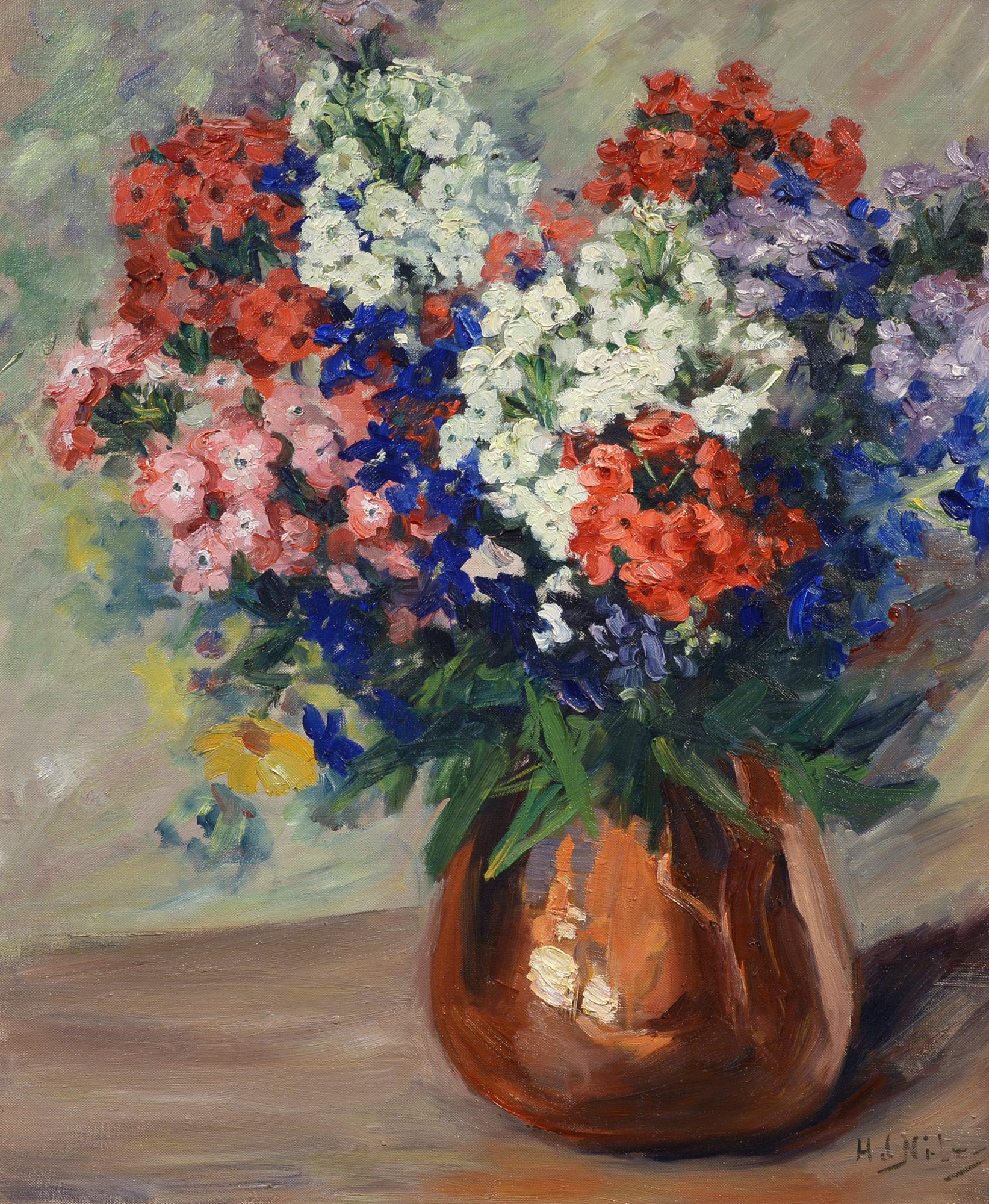 Helen James Niles Still-Life Painting - Bouquet of Phlox, American Impressionist, Still Life, Flowers, Oil on Canvas