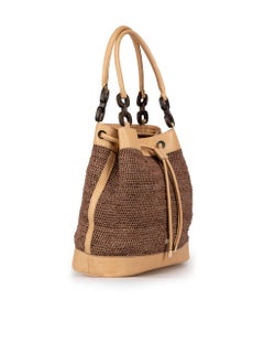 Helen Kaminski Brown Raffia Bucket Bag