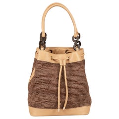 Helen Kaminski Brown Raffia Bucket Bag