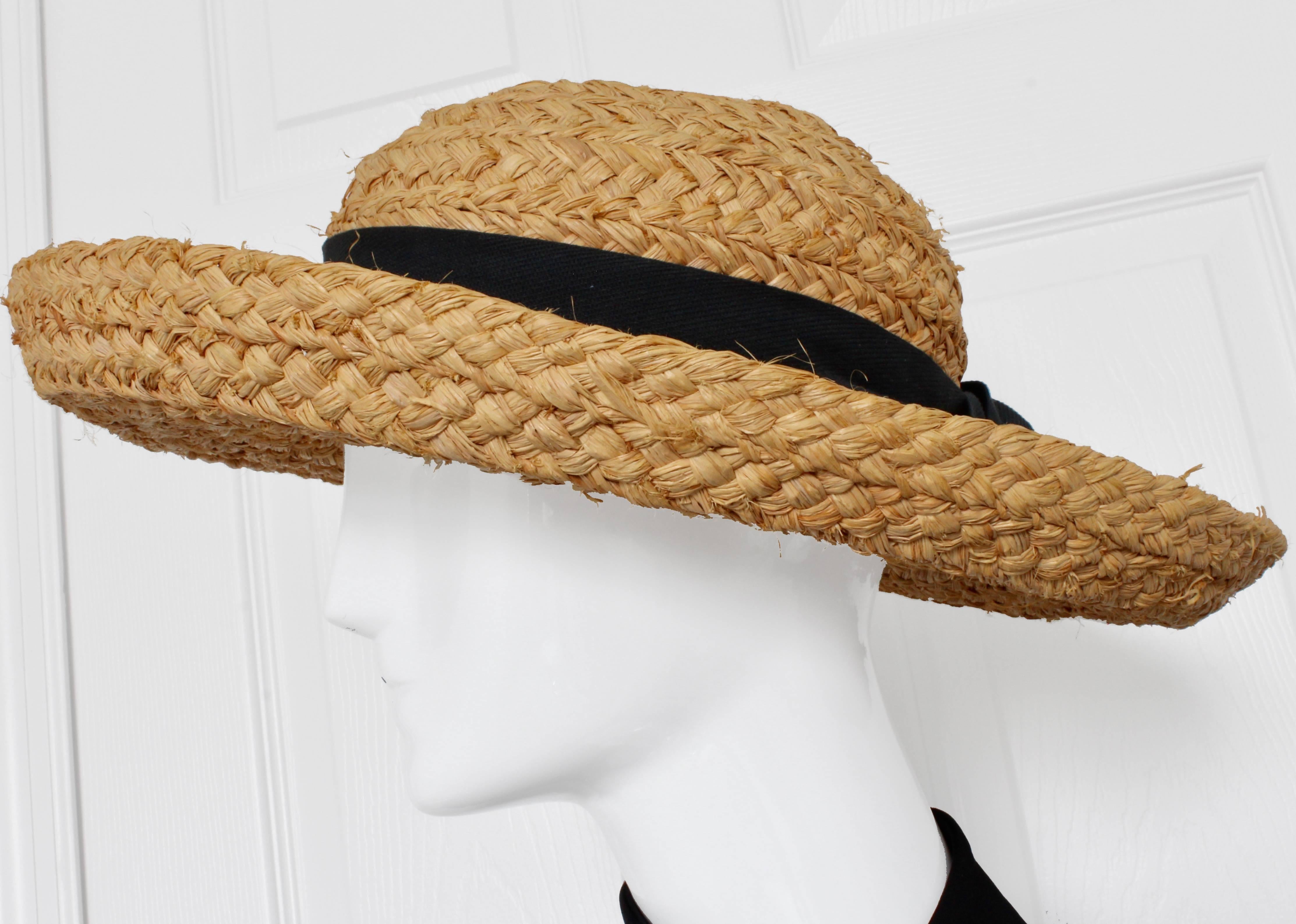 Brown Helen Kaminski Raffia Wide Brim Hat Classic 5 Handmade in Madagascar One Size 