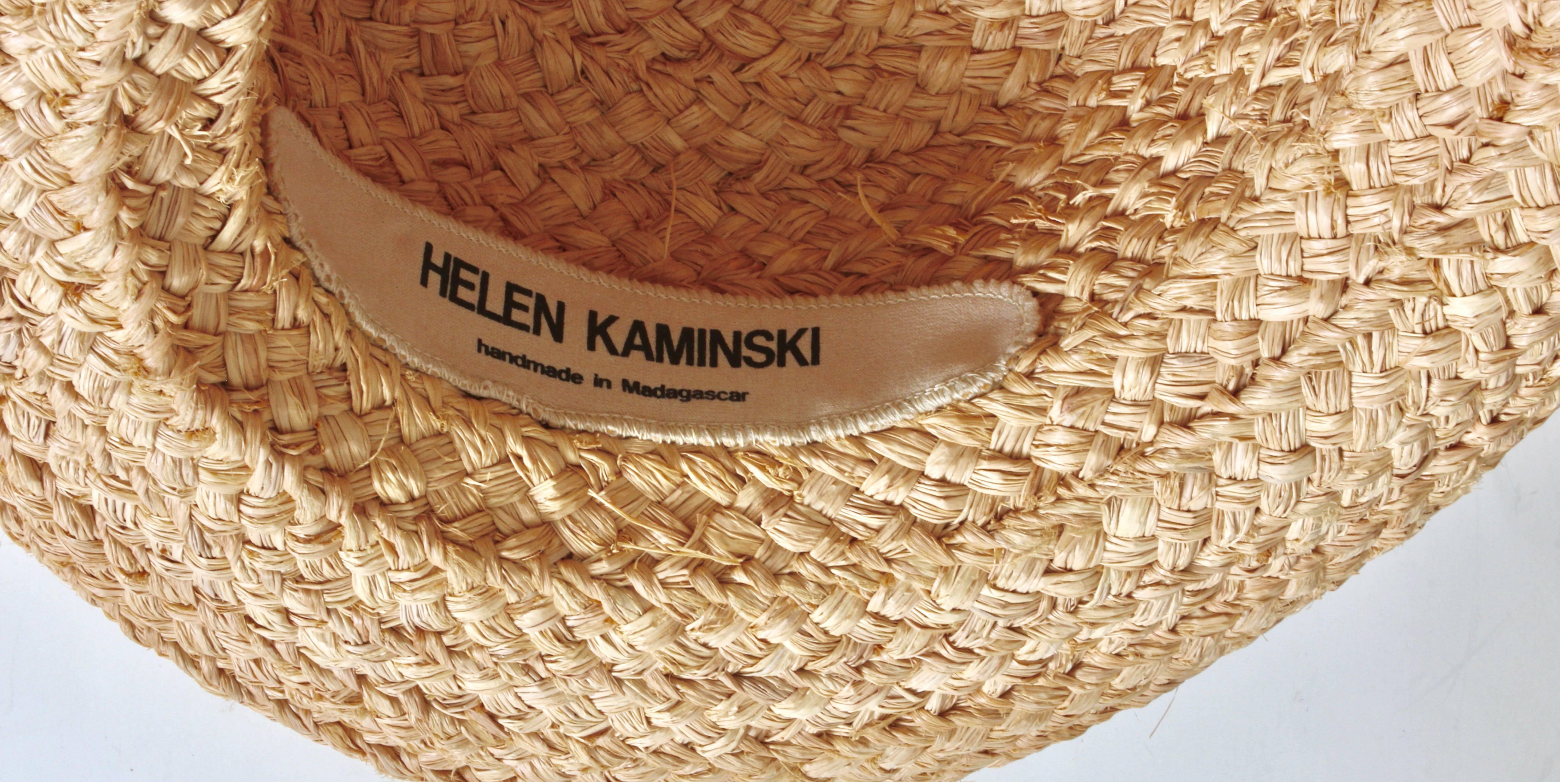 Helen Kaminski Raffia Wide Brim Hat Classic 5 Handmade in Madagascar One Size  In Good Condition In Port Saint Lucie, FL