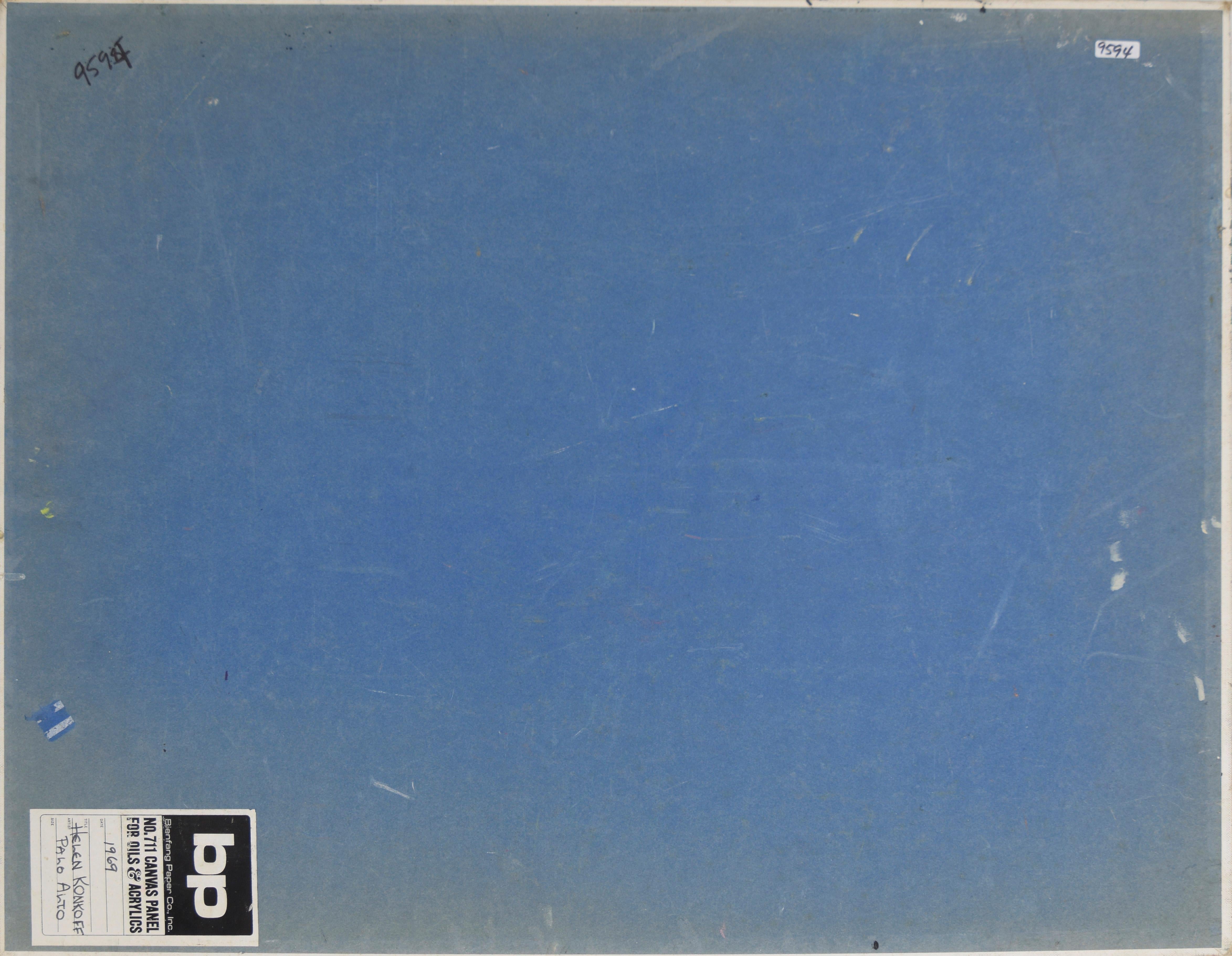 Astratto geometrico colorato - Olio originale su tela del 1969 in vendita 2