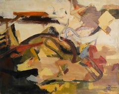 "Israeli Road Block" - 1980 Original Abstract