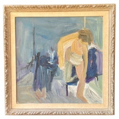 Used Helen Landgarten Los Angeles Figural Oil Painting Framed an Art Therapy Founder