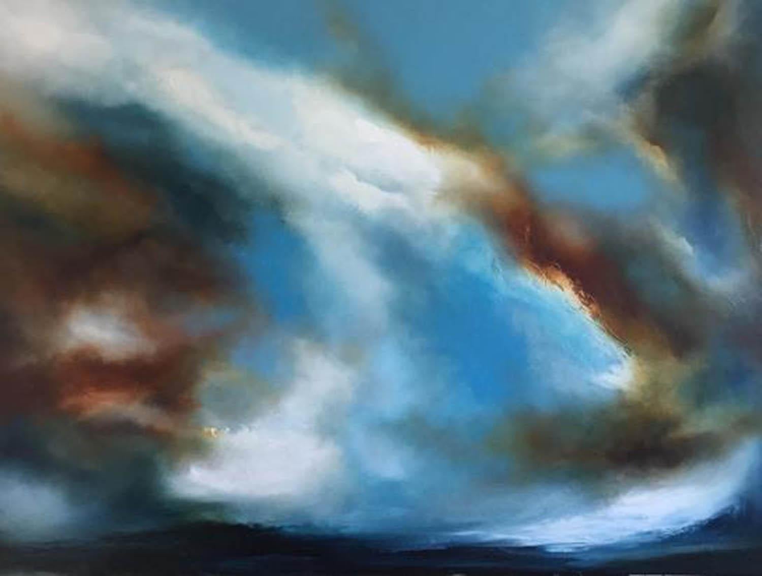 Calling of the Sea is an original oil on canvas seascape painting by Helen Langfield.
It is painted on a boxed canvas, with painted sides, in a block colour to enhance the painting and give a highly contemporary finish.
It is signed by Helen