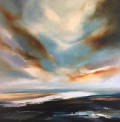 Helen Langfield, Come, ... Hear My Call, Seascape, Original Oil Painthing, Blue