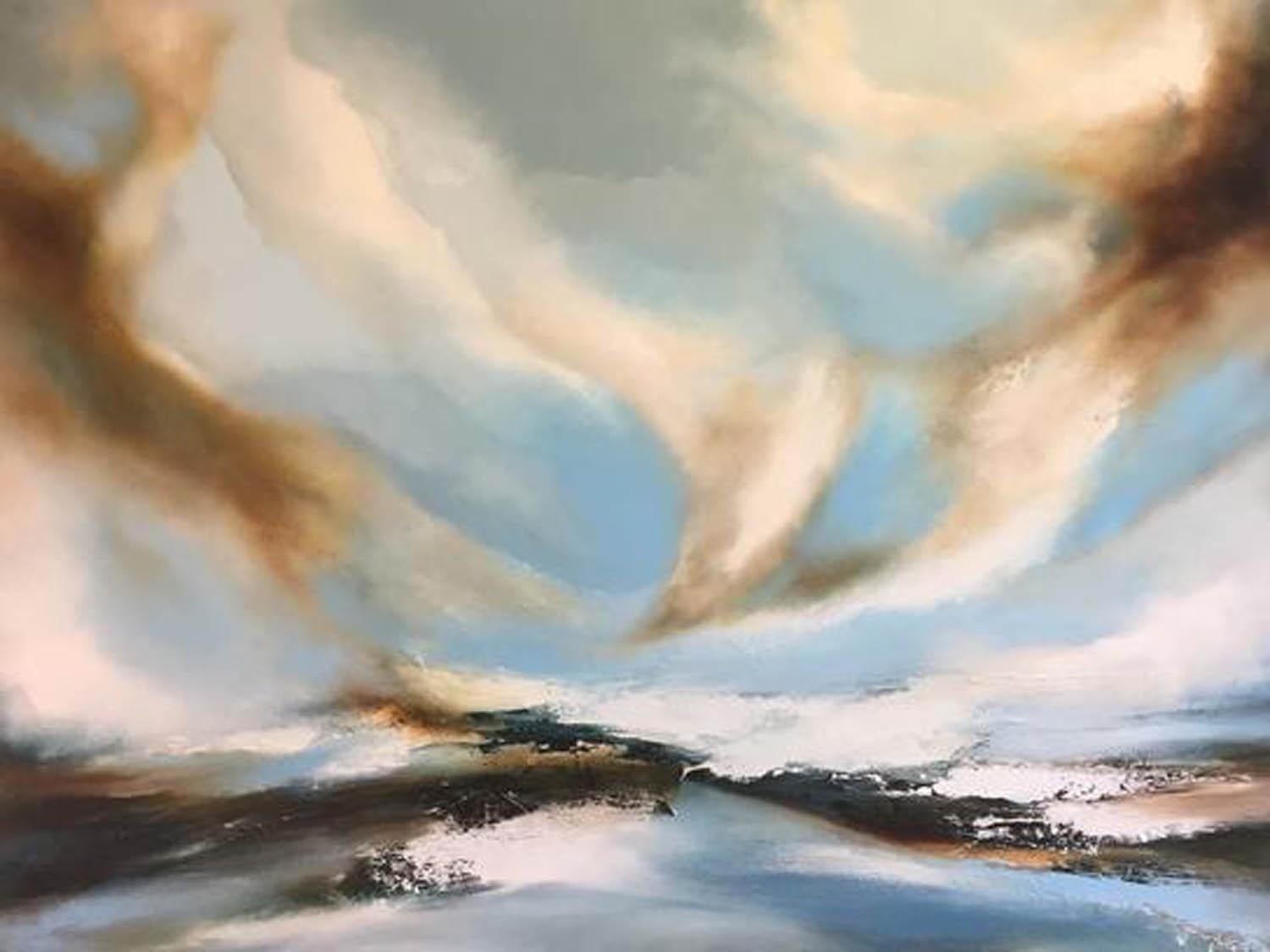 Winter’s Breath is an Original Oil Seascape Painting, by Helen Langfield.
It is signed Helen on the front, and Helen Langfield on the back of the painting. 
It is painted on a boxed canvas, with painted sides in a block colour, and is ready to