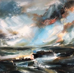 Sacred Song, Helen Howells, Pittura contemporanea originale, Paesaggio marino astratto Ar