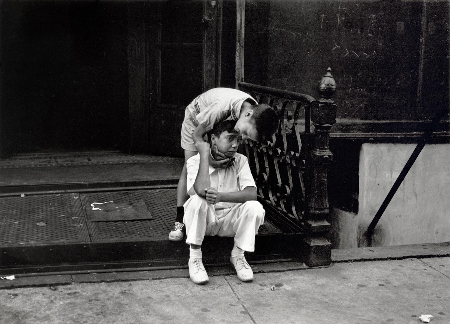 Helen Levitt Portrait Photograph - New York (one boy consoling another)