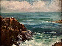 Bass Rocks, Gloucester Impressionist Seascape; New Jersey Artist Helen Stockton
