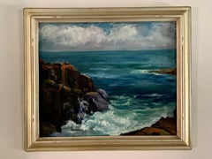 Bass Rocks, Gloucester Impressionist Seascape; New Jersey Artist Helen Stockton